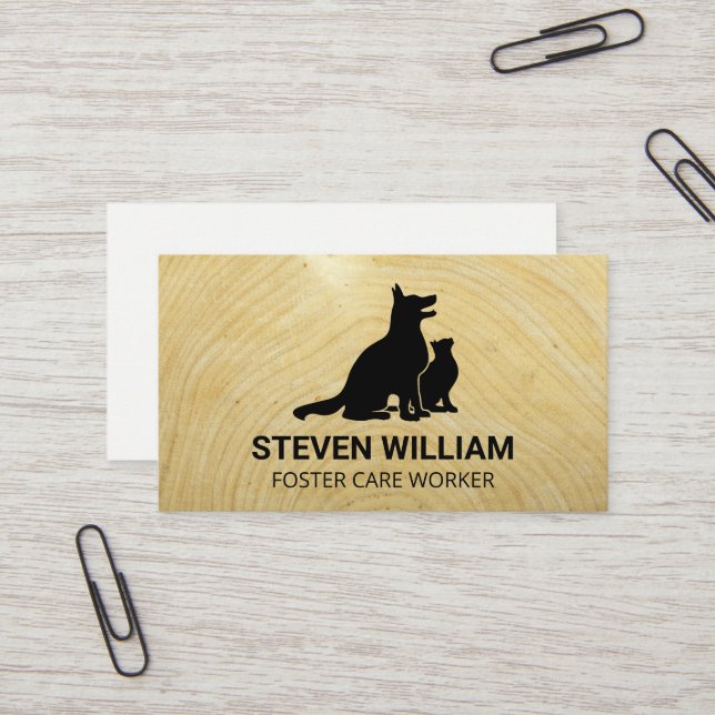 Carte De Visite Protection des animaux | Abri | Chat de chien | Bo (Devant/Arrière en situation)
