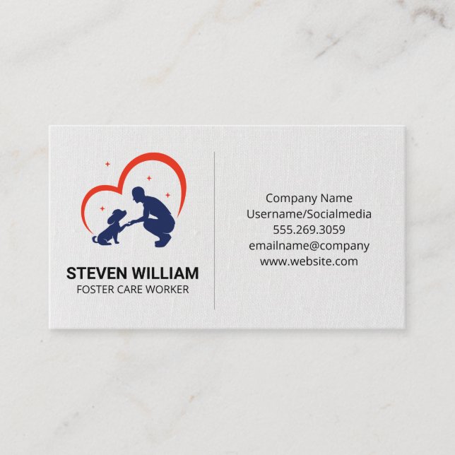 Carte De Visite Protection des animaux | Abri | Logo de la personn (Devant)