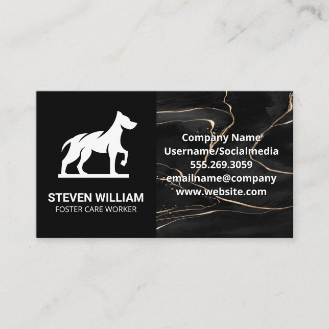 Carte De Visite Protection des animaux | Abri | Logo du chien (Devant)