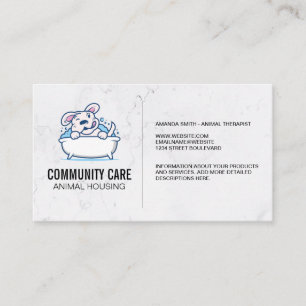 Carte De Visite Protection des animaux   Laver le chien