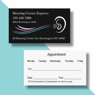 Carte De Visite Prothèses Auditives Et Rendez-Vous D'audiologie