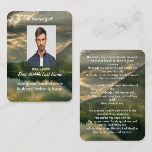 Carte De Visite Psaume 23 Memento de mémorial d'Écriture