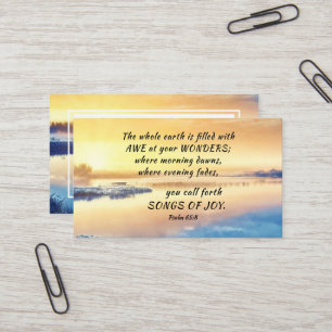 Carte De Visite Psaume 65:8 Vous lancez Chansons de la Joie Bible 