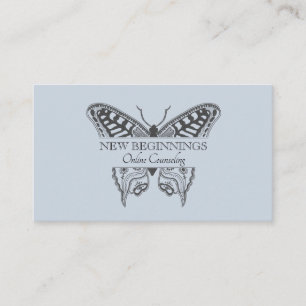 Carte De Visite Psychiatre Conseiller Thérapiste Papillon Bleu