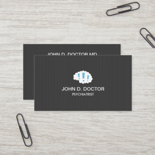 Carte De Visite Psychiatre professionnel moderne gris foncé