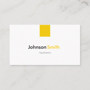 Carte De Visite Psychiatre - Simple Ambre Jaune