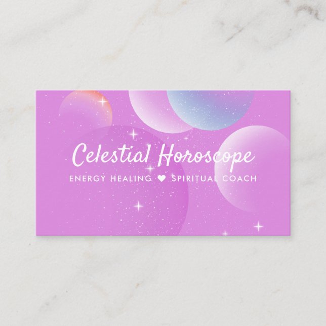 Carte De Visite Psychique Energie Guérir Galaxie Balloons Spiritue (Devant)