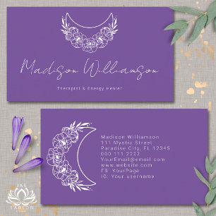 Carte De Visite Psychique Ésotérique Moderne Minimaliste Crescent 