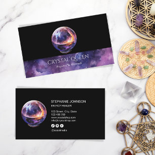 Carte De Visite Psychique Moyen Violet Galaxie Mystique Crystal Ba
