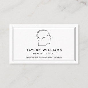 Carte De Visite Psychologue clinique en santé mentale Noir Blanc