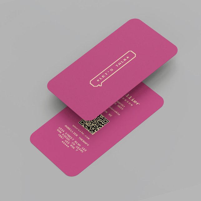 Carte De Visite Psychologue en santé mentale moderne Pink (Modern Mental Health Psychologist Therapist Pink Business Card
)