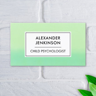 Carte De Visite Psychologue LCSW Psychiatre Moderne Green Ombre