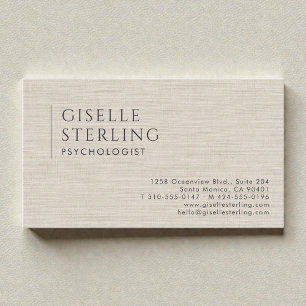 Carte De Visite Psychologue Neutre Lin Beige