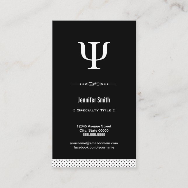 Carte De Visite Psychologue Professionnelle - Psychologie Symbole  (Devant)