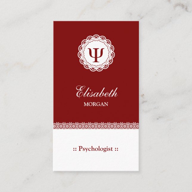Carte De Visite Psychologue Professionnelle - Psychologie Symbole  (Devant)