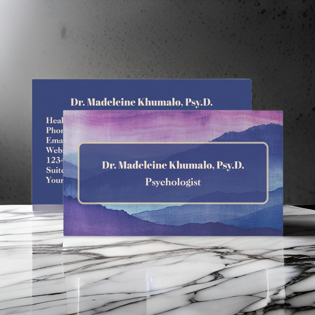 Carte De Visite Psychologue Santé Mentale Psychothérapie Montagnes (Créateur téléchargé)
