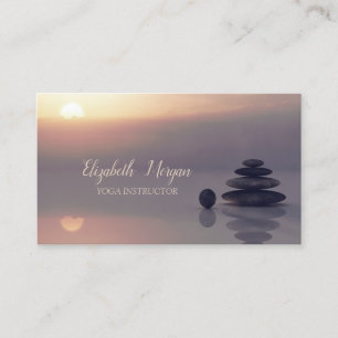 Carte De Visite Psychologue Thérapeute Zen, Coucher du soleil, Yog