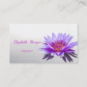 Carte De Visite Psychologue Thérapeute Zen, Fleur de Lotus Pourpre