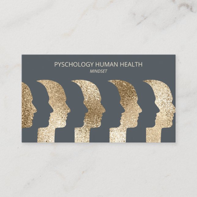 Carte De Visite Psychologue Visages Humains Mindset Sophistiqué (Devant)