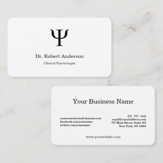 Carte De Visite Psychology Psi Symbol Clinical Psychologist 
