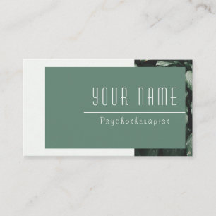 Carte De Visite Psychothérapeute Calme Vert Nature Minimale Modern