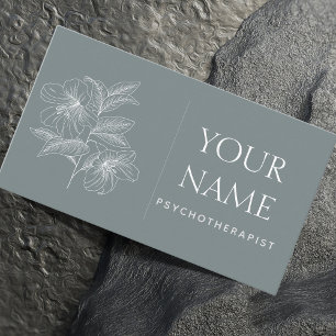 Carte De Visite Psychothérapeute Conseiller de famille tiré Fleur 