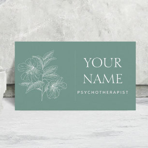Carte De Visite Psychothérapeute Conseiller de famille tiré Fleur 