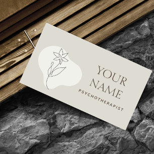 Carte De Visite Psychothérapeute Conseillère de famille tiré fleur