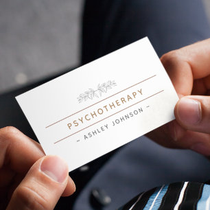 Carte De Visite Psychothérapie Creenery Nature Boho botanique