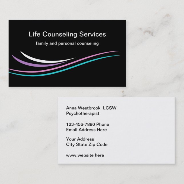 Carte De Visite Psychothérapie du counseling en santé mentale (Devant / Derrière)
