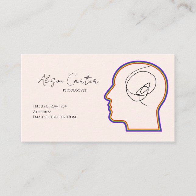 Carte De Visite psycology editable business card  (Devant)