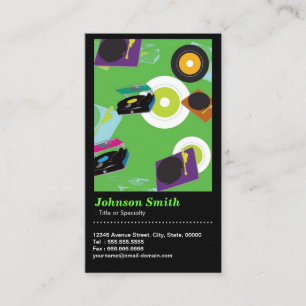 Carte De Visite Pub DJ - Disque Cool Jockey Mixer Deck - QR Code