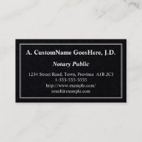 Carte de visite public de notaire de base