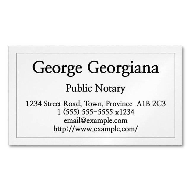 Carte de visite public propre et retenu de notaire (devant)