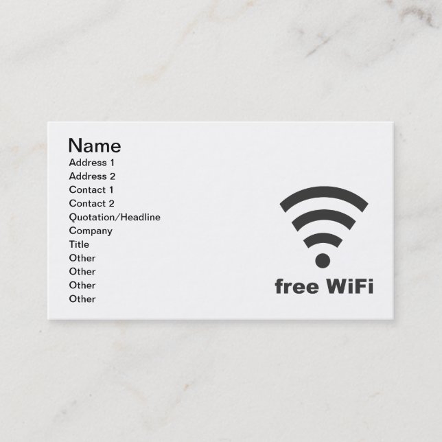 Carte De Visite PUBLICITÉ INTERNET WIFI Vector COMPUTER GRATUITE (Devant)