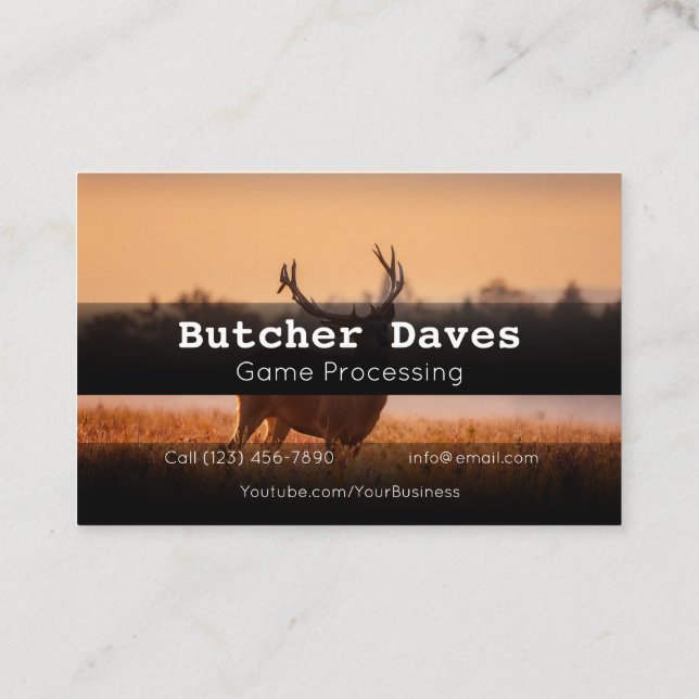 Carte De Visite Publicité Jeu Deer Animal Processing Company Busi (Dos)