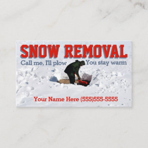 Carte De Visite Publicité sur le souffle de neige.Suppression de 