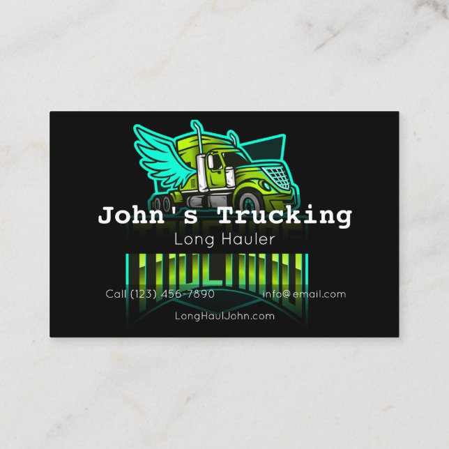 Carte De Visite Publicité Trucking Société Services Hauling (Dos)