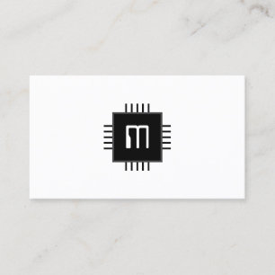 Carte De Visite puce informatique minimaliste inspirée par la tec