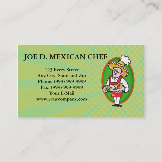 Carte De Visite Puces de maïs mexicaines de burrito de tacos de (Devant)