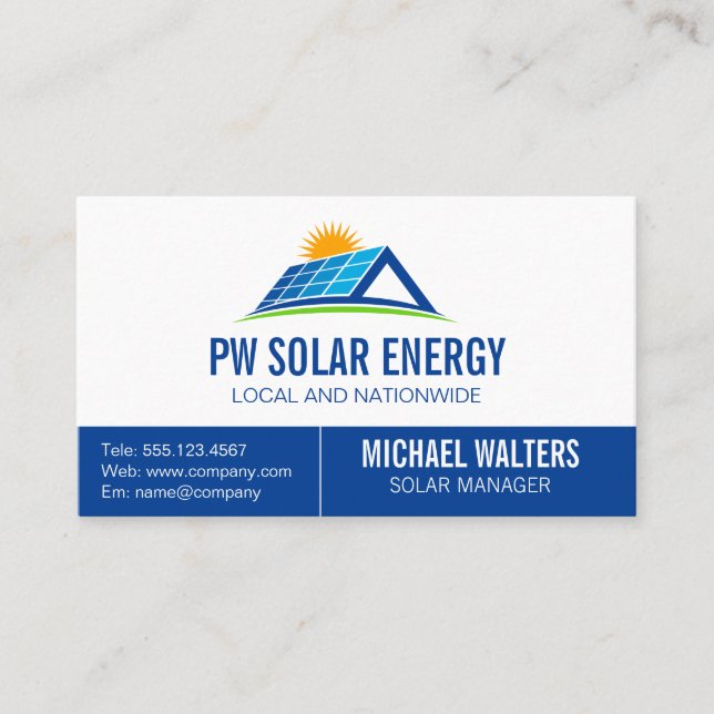Carte De Visite Puissance solaire | Technologie domestique (Devant)