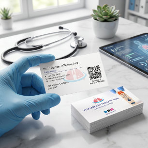 Carte De Visite Pulmonology Therapy Business   Blanc simple
