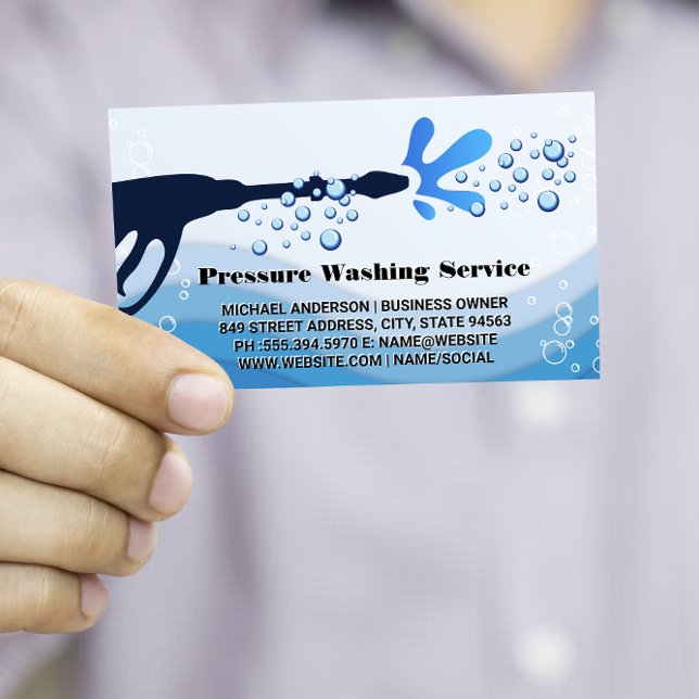 Carte De Visite Pulvérisateur d'eau de lavage sous pression | Bull (Créateur téléchargé)
