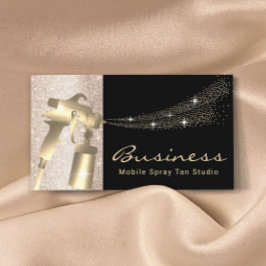 Carte De Visite Pulvérisateur mobile Tan Black & Gold Airbrush Tan
