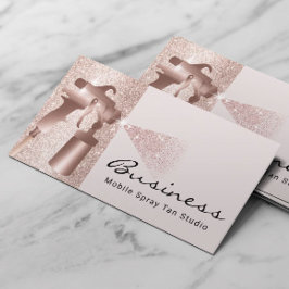 Carte De Visite Pulvérisateur mobile Tan Blush Rose Gold Sless Tan