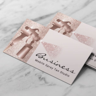 Carte De Visite Pulvérisateur mobile Tan Blush Rose Gold Sless Tan