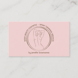 Carte De Visite Pulvérisateur rose Cute Tan Corps Sculpté Contoura