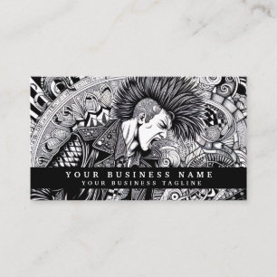 Carte De Visite Punk Rock Moderne Mohawk Colère