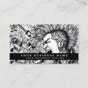 Carte De Visite Punk Rock Moderne Mohawk Colère