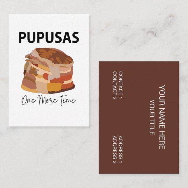 Carte De Visite Pupusas El Salvador Pupusas Pain Pupusas (Devant / Derrière)